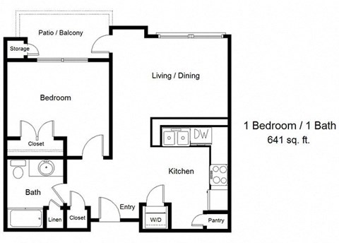 1 bedroom floor plan